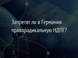 Запретят ли в Германии праворадикальную НДПГ?