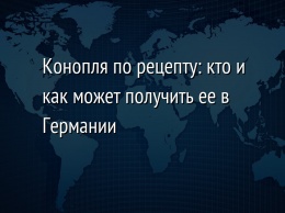 Конопля по рецепту: кто и как может получить ее в Германии