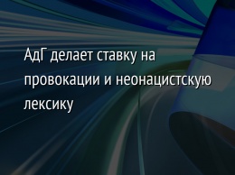 АдГ делает ставку на провокации и неонацистскую лексику