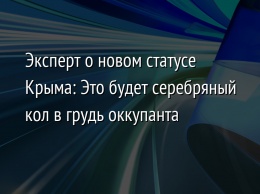 Эксперт о новом статусе Крыма: Это будет серебряный кол в грудь оккупанта