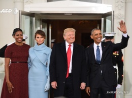 Встреча президентов. Обама и Трамп с женами встретились на пороге Белого дома