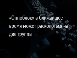 «Оппоблок» в ближайшее время может расколоться на две группы