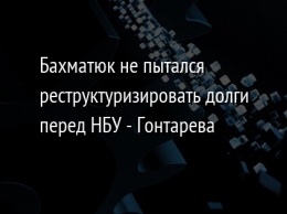 Бахматюк не пытался реструктуризировать долги перед НБУ - Гонтарева