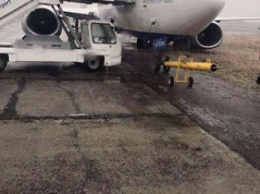 В Одессе самолет из Минска на льду вынесло в поле (ФОТО)
