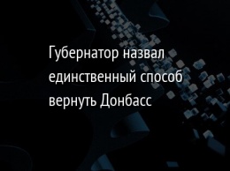 Губернатор назвал единственный способ вернуть Донбасс