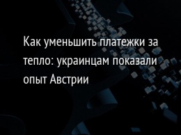 Как уменьшить платежки за тепло: украинцам показали опыт Австрии