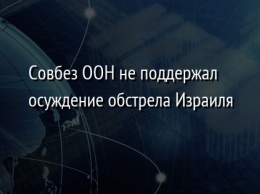 Совбез ООН не поддержал осуждение обстрела Израиля