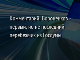 Комментарий: Вороненков - первый, но не последний перебежчик из Госдумы