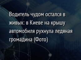 Водитель чудом остался в живых: в Киеве на крышу автомобиля рухнула ледяная громадина (Фото)