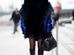 Зимний уличный стиль моделей на Неделе моды в Нью-Йорке