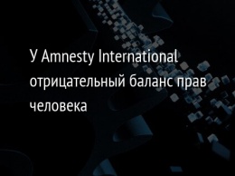 У Amnesty International отрицательный баланс прав человека