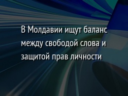 В Молдавии ищут баланс между свободой слова и защитой прав личности