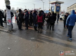 В Запорожье протестующие мясники перекрыли дорогу