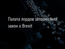 Палата лордов затормозила закон о Brexit