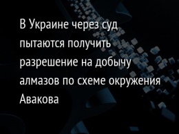 В Украине через суд пытаются получить разрешение на добычу алмазов по схеме окружения Авакова