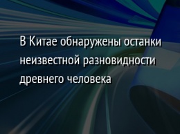 В Китае обнаружены останки неизвестной разновидности древнего человека