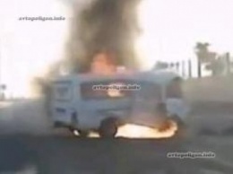 ВИДЕО: водитель микроавтобуса сгорел заживо после ДТП с грузовиком в Краснодарском крае