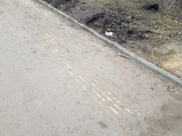Тактильная плитка на одесских Черемушках скрылась под слоем грязи (ФОТОФАКТ)