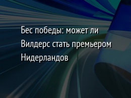 Бес победы: может ли Вилдерс стать премьером Нидерландов