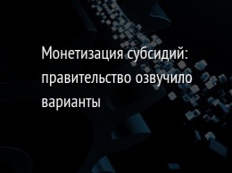 Монетизация субсидий: правительство озвучило варианты