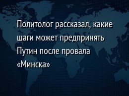 Политолог рассказал, какие шаги может предпринять Путин после провала «Минска»