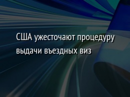 США ужесточают процедуру выдачи въездных виз