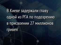 В Киеве задержали главу одной из РГА по подозрению в присвоении 27 миллионов гривен