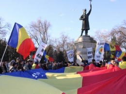 В Кишиневе митинговали сторонники объединения Молдовы и Румынии