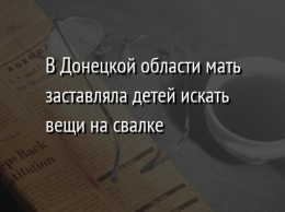 В Донецкой области мать заставляла детей искать вещи на свалке