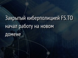 Закрытый киберполицией FS.TO начал работу на новом домене