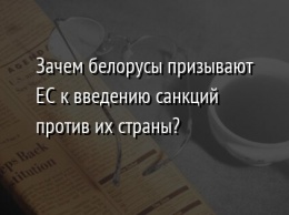 Зачем белорусы призывают ЕС к введению санкций против их страны?