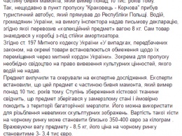 На таможне у украинца отобрали бивень мамонта, который он вез в Польшу