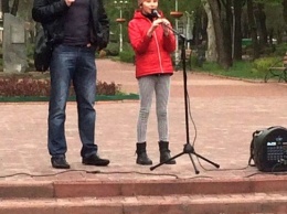 Фото: в центре Запорожья провели оригинальную акцию