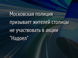 Московская полиция призывает жителей столицы не участвовать в акции "Надоел"