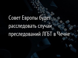 Совет Европы будет расследовать случаи преследований ЛГБТ в Чечне