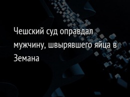 Чешский суд оправдал мужчину, швырявшего яйца в Земана