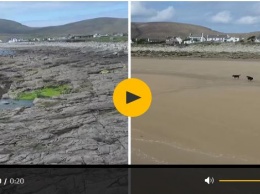 В Ирландии из морской бездны через 33 года вынырнул песчаный пляж