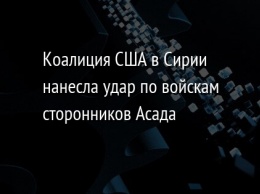 Коалиция США в Сирии нанесла удар по войскам сторонников Асада