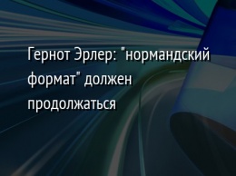 Гернот Эрлер: "нормандский формат" должен продолжаться