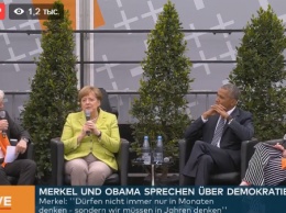 Постаревший Обама поговорил с Меркель о демократии у Брандербургских ворот