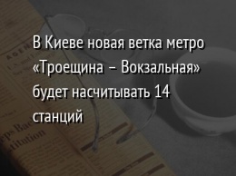 В Киеве новая ветка метро «Троещина - Вокзальная» будет насчитывать 14 станций