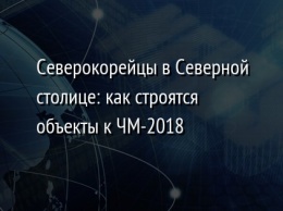 Северокорейцы в Северной столице: как строятся объекты к ЧМ-2018