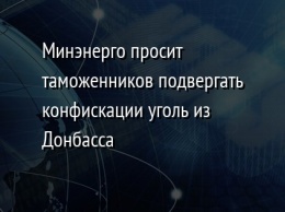 Минэнерго просит таможенников подвергать конфискации уголь из Донбасса