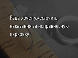 Рада хочет ужесточить наказания за неправильную парковку