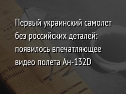 Первый украинский самолет без российских деталей: появилось впечатляющее видео полета Ан-132D