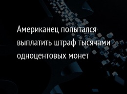 Американец попытался выплатить штраф тысячами одноцентовых монет