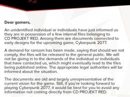 Хакеры украли файлы ролевой игры Cyberpunk 2077