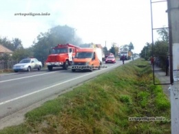 ДТП на Закарпатье: на трассе Киев-Чоп горел грузовик с древесным углем. ФОТО
