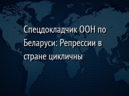 Спецдокладчик ООН по Беларуси: Репрессии в стране цикличны