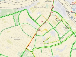 В Киеве ремонт дороги парализовал движение по Воздухофлотскому проспекту